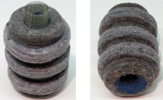 Wool felt fuel oil filter cartridge, 10 micron, compatible with 1A-25A, XF-25, and F-300 models