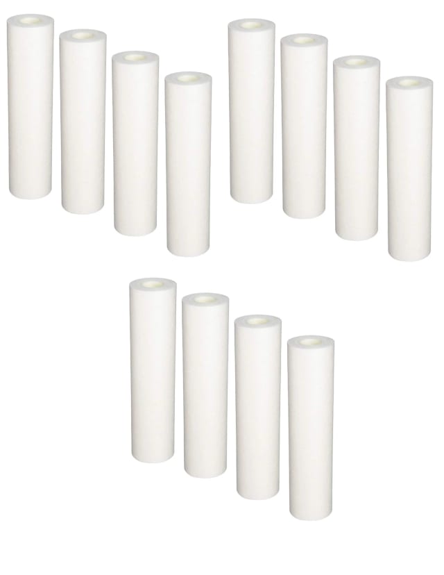12-pack universal polypropylene sediment water filter cartridges, 5 micron, 10 inches, compatible with AP102T residential models