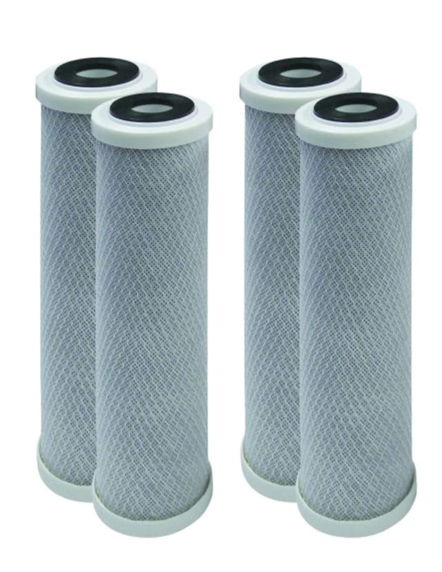 4-pack carbon block water filter cartridges, 10 inches, compatible with GE FXWTC and WFPFC8002/9001 models