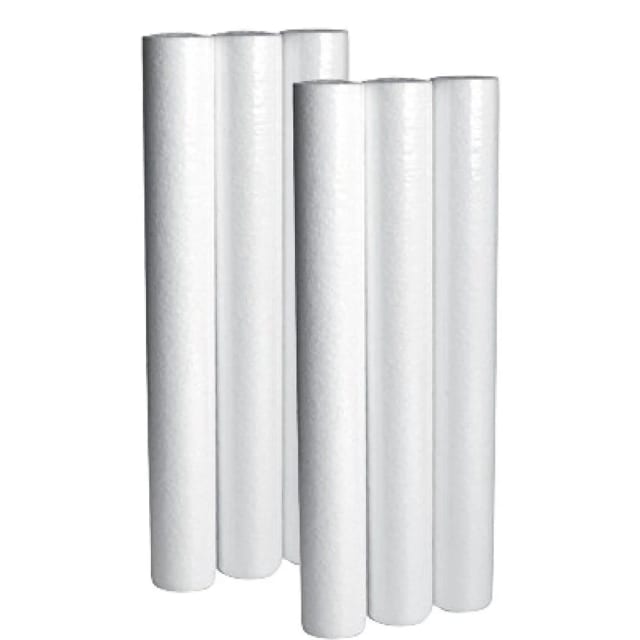 6-pack whole house replacement water filter cartridges, 5 micron, 20 x 2.5 inches, white