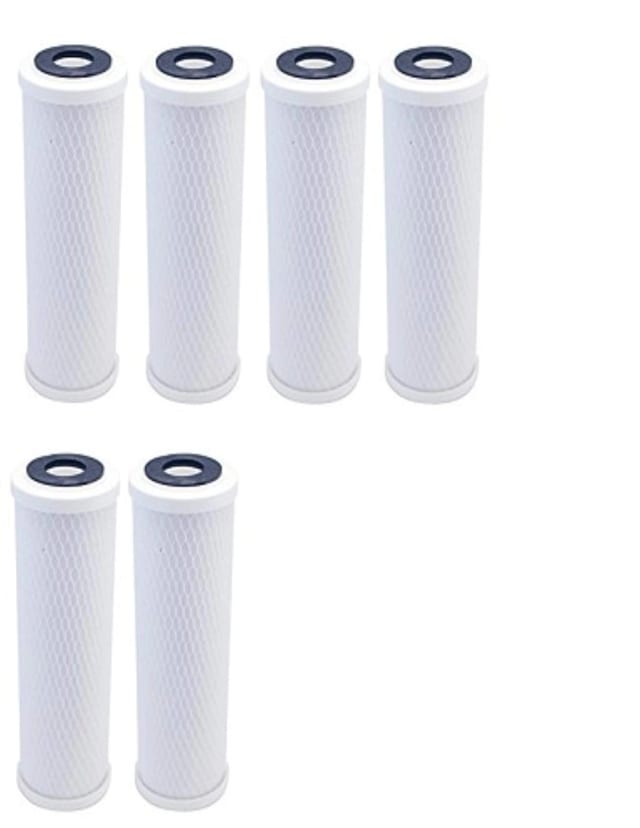 6-pack universal activated carbon block filter cartridges, compatible with WHKF-DWH models