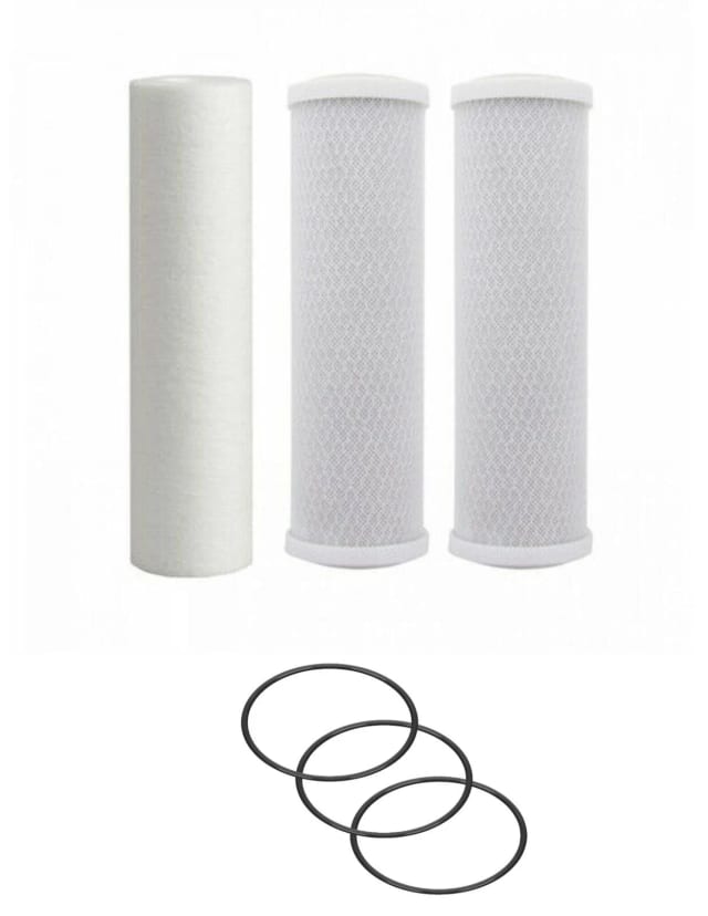 3-stage carbon and sediment filter replacement set, compatible with APEC reverse osmosis systems