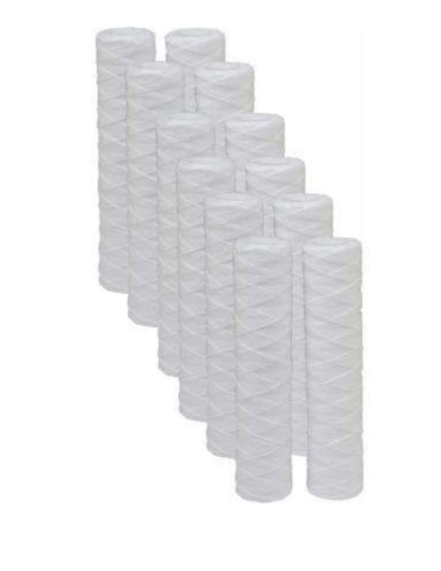 12-pack string wound water filter cartridges, 5 micron, 9.75 x 2.5 inches, compatible with OmniFilter RS2 and RS2-DS