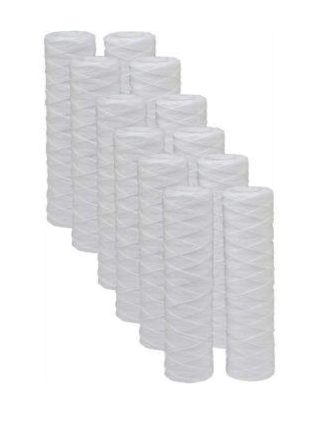 12-pack string-wound sediment water filter cartridges, 20 micron, 10 x 2.5 inches, compatible with SWC-25-1020 models