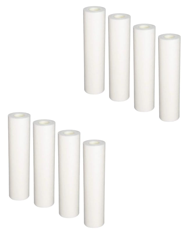8-pack polypropylene sediment filters, 5 micron, 10 inch, compatible with GXWH04F models