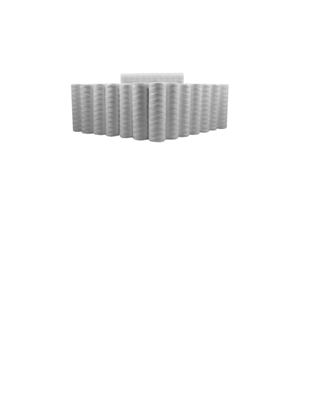 25-pack string-wound sediment water replacement filter cartridges, whole house, 5 micron, 10 x 2.5 inches