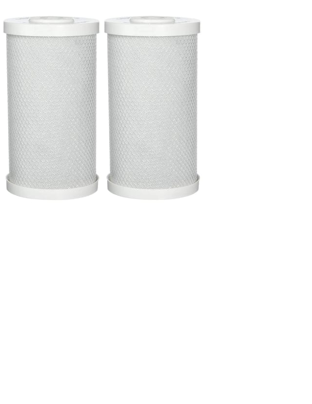2-pack coconut activated carbon block water filter cartridges, 4.5 x 10 inches, compatible with CB-45-1010 models
