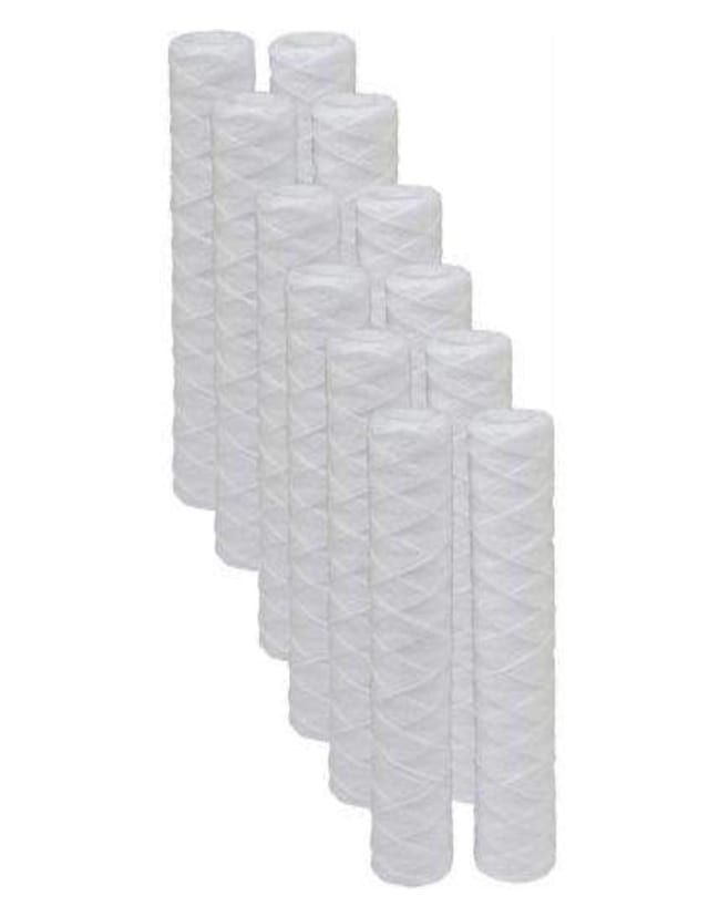12-pack cord-wound polypropylene sediment filter cartridges, 10 micron, compatible with CW-F models