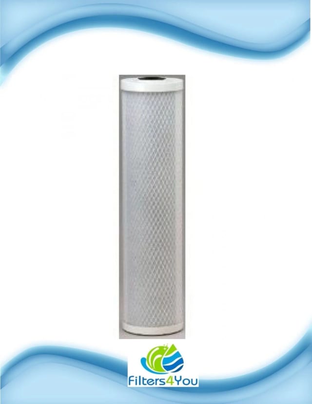 Carbon block filter cartridge, 20 x 4-5/8 inches, 10 micron, compatible with Pentek EPM-20BB