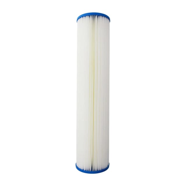 Washable pleated sediment water filter, 20 x 4.5 inches, 50/20/5 micron, for Big Blue housings