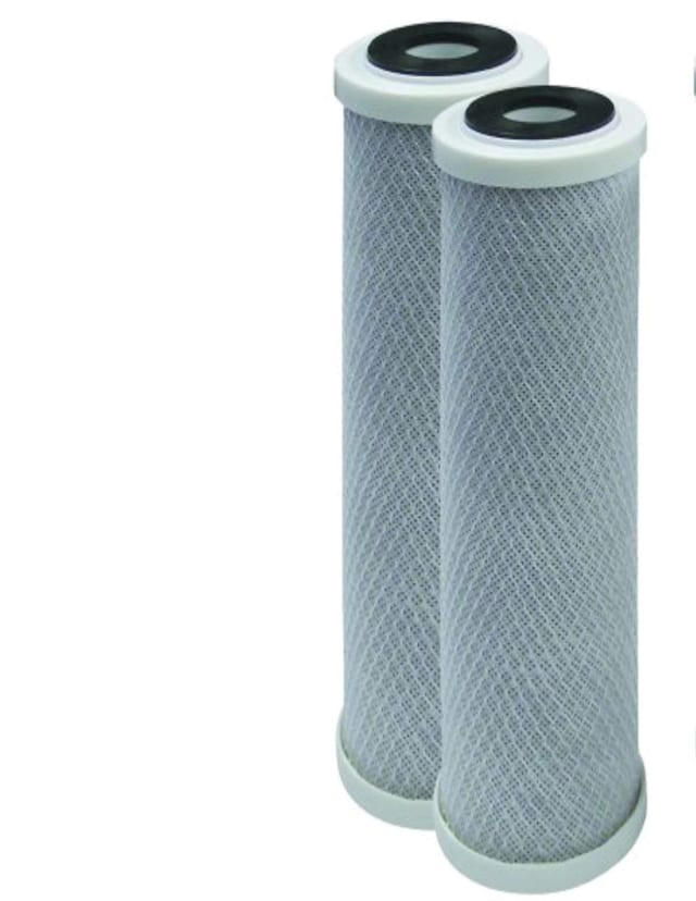 2-pack carbon block whole house water filter cartridges, white, compatible with FlowPur/Watts WCBCS-975RV