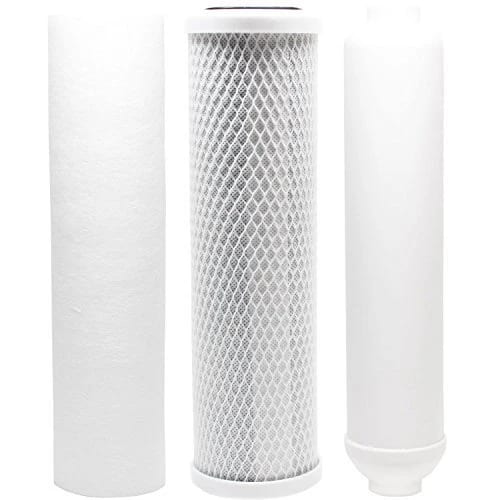 Replacement filter kit compatible with Puromax PC4 RO system, includes carbon block, sediment, and inline filter cartridges