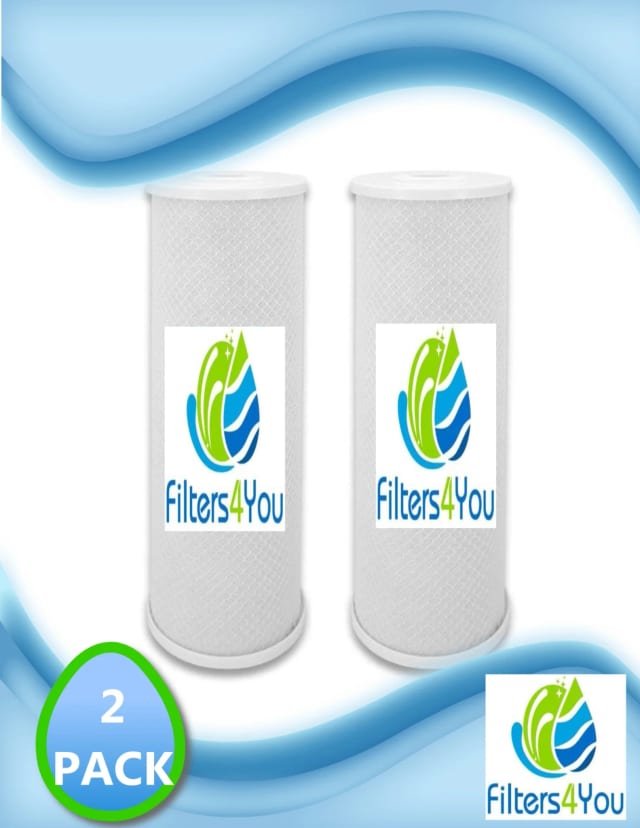 2-pack Big Blue CTO carbon block filters, 5 micron, 20 x 4.5 inches