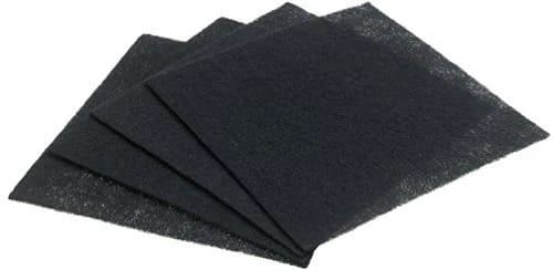 4-pack cut-to-fit universal activated carbon charcoal air filter sheets, black, compatible with AQS 15 model air purifiers