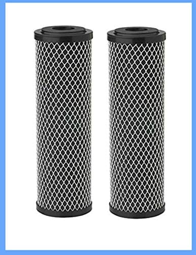 2-pack lead-sorbent carbon block filter cartridges, 10 inches, compatible with Shurflo 255681-43 and Pentek CFB-PB10