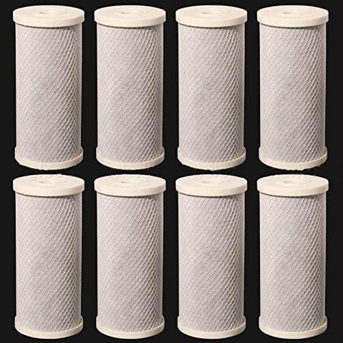 8-pack Big Blue CTO carbon block water filter cartridges, 4.5 x 10 inches, for whole house systems