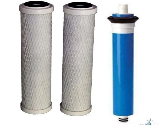 Reverse osmosis membrane set with pre and post carbon block filters, compatible with GE FX12M, 24 GPD