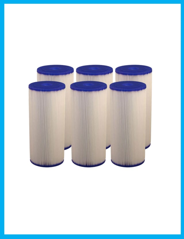 6-pack whole house pleated sediment filters, 30 micron, 10 x 4.5 inches, compatible with OmniFilter RS6