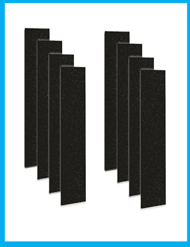 8-pack carbon filters compatible with GermGuardian AC5000E, AC5250PT, AC5300B, and AC5350B purifiers