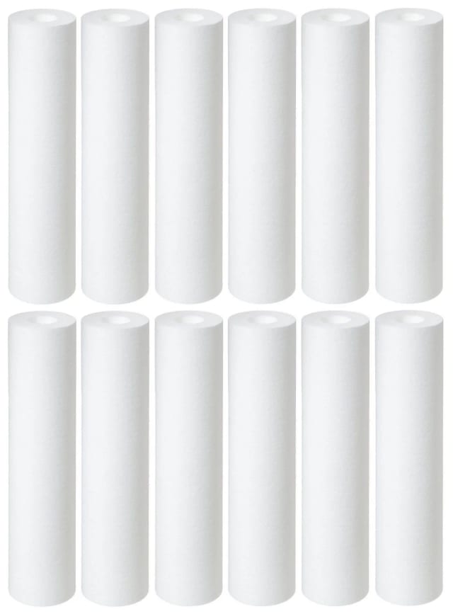 12-pack whole house sediment water filters, 5 micron, 10 x 2.5 inches, compatible with Pentek P5
