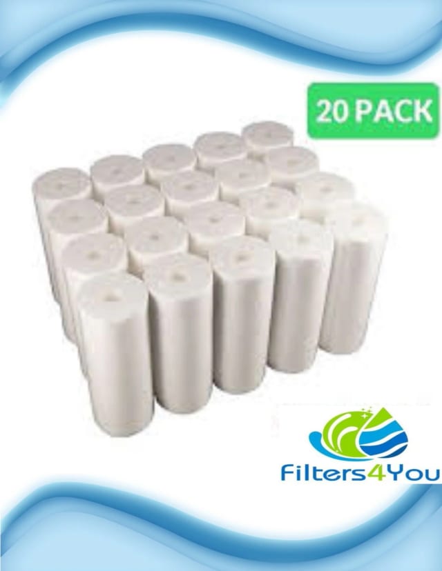 20-pack sediment water filter cartridges, 5 micron, 10 x 4.5 inches, for RO and Big Blue systems