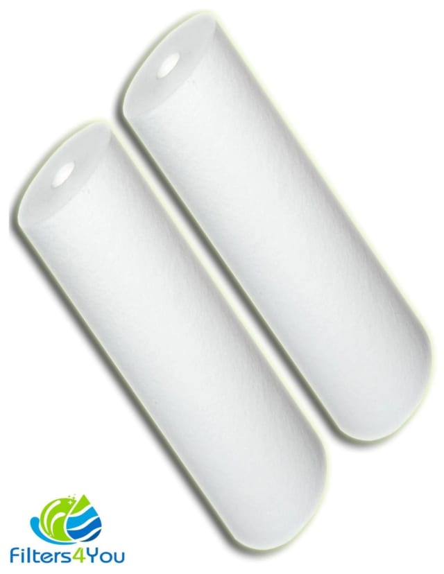 2-pack dual-gradient polypropylene filter cartridges, 20 inches, 75/25 micron, compatible with Pentek 155356-43