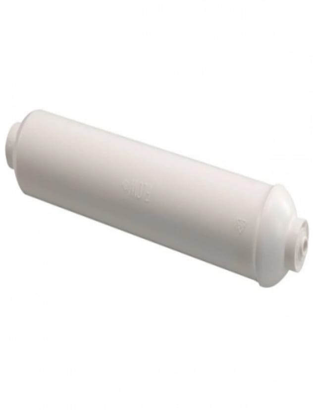In-line carbon filter for reverse osmosis systems, 10 x 2 inches, 1/4-inch FPT threaded ends, compatible with Watts 560010