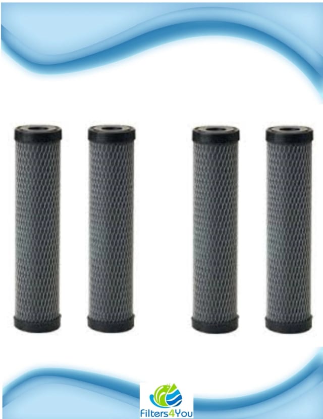 4-pack carbon water filters, 5 micron, compatible with OmniFilter T01, TO1, and TO1-DS systems