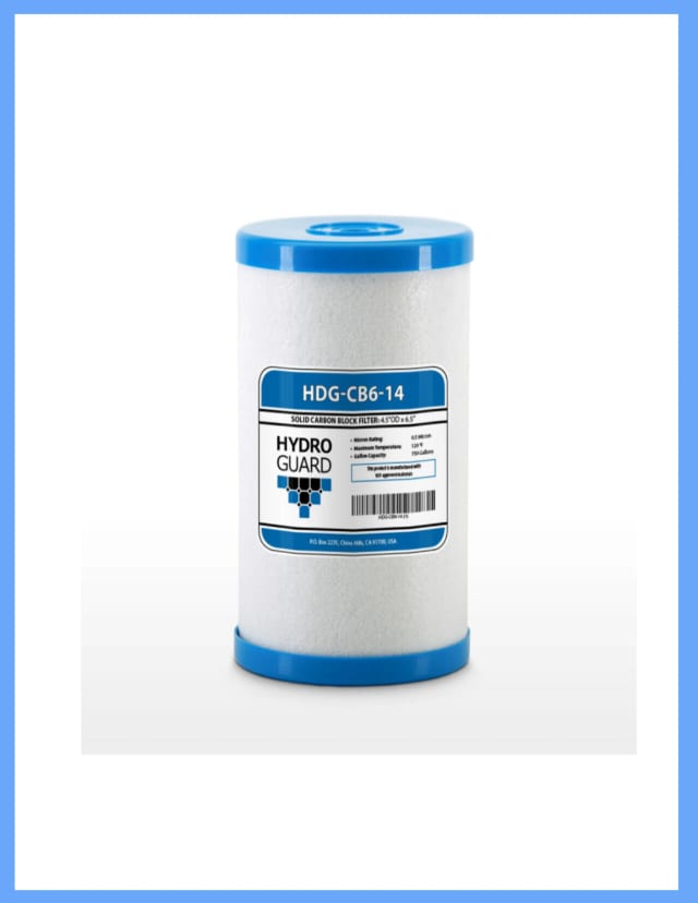 Carbon block water filter replacement cartridge, compatible with Hydro Guard HDG-CB6-14, CB6