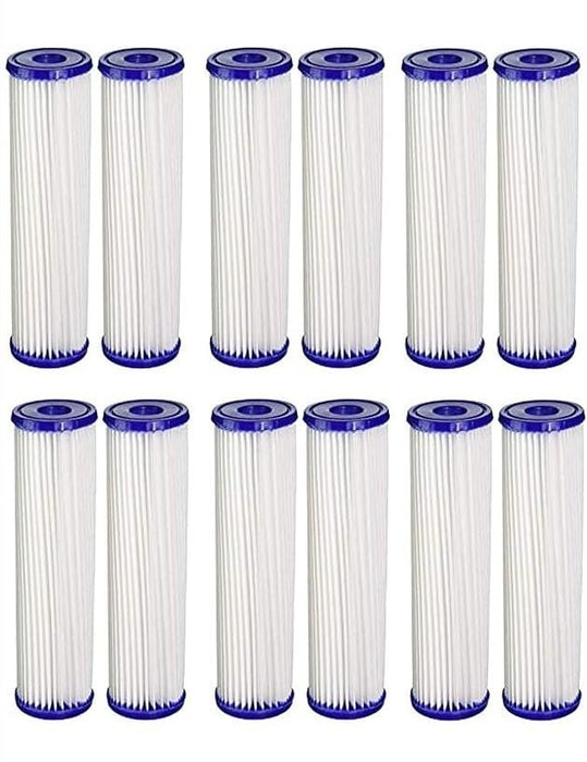 CFS – 12 Pack Pleated Sediment Water Filter Cartridges Compatible with Pentek S1 Models – Remove Bad Taste and Odor – Whole House Replacement Filter Cartridge – 20 Micron – 10" x 2.5"