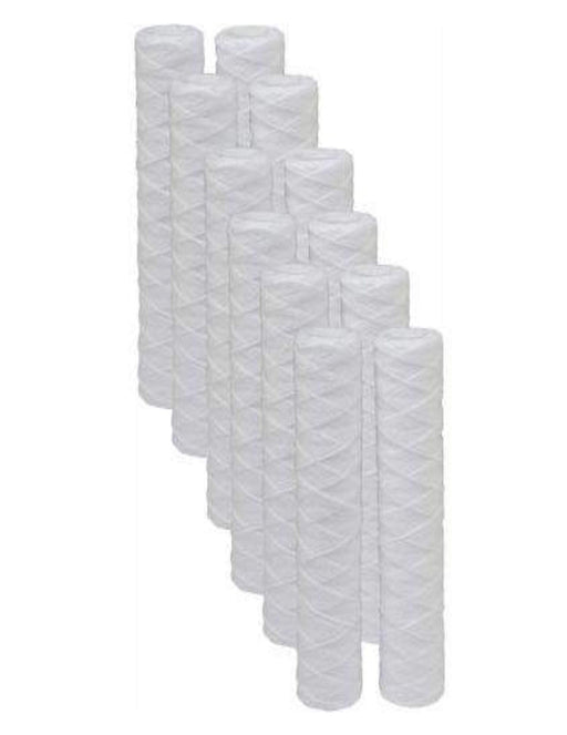 CFS String Wound Sediment Water Filter Cartridges – 12 Pack – 5 Micron – 10" x 2.5"