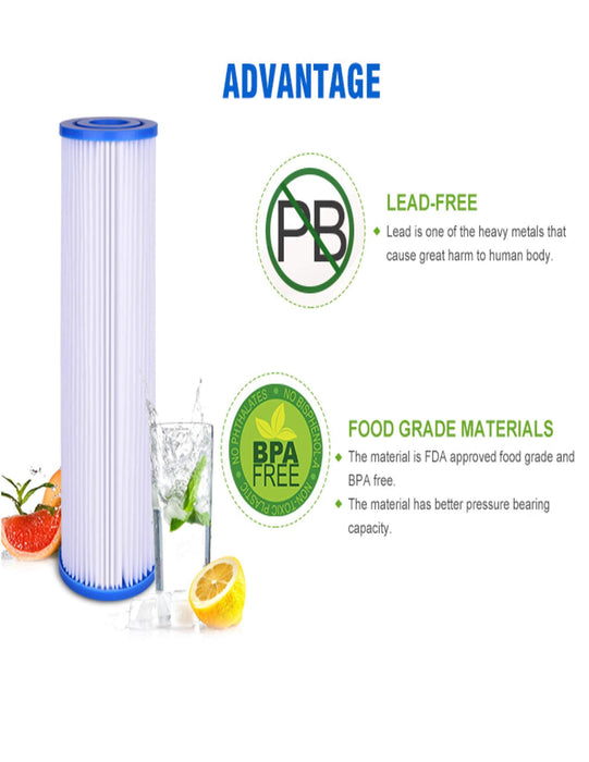 CFS Pleated High Flow Water Filter – 2 Pack with O-Rings – Fits AO-WH-PREL-RP, HDX4PF4