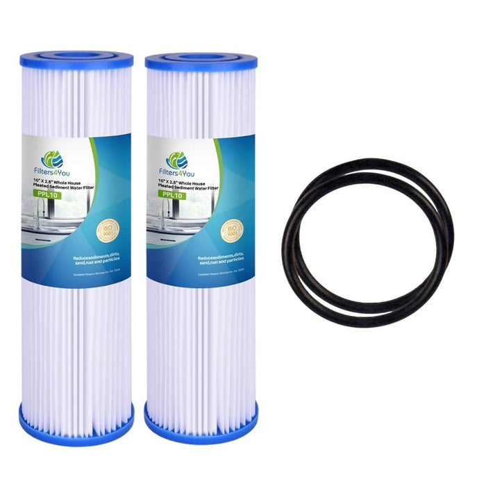 Filters4you Pleated Sediment Filters – 10" x 2.5" – Fits GE FXWPC