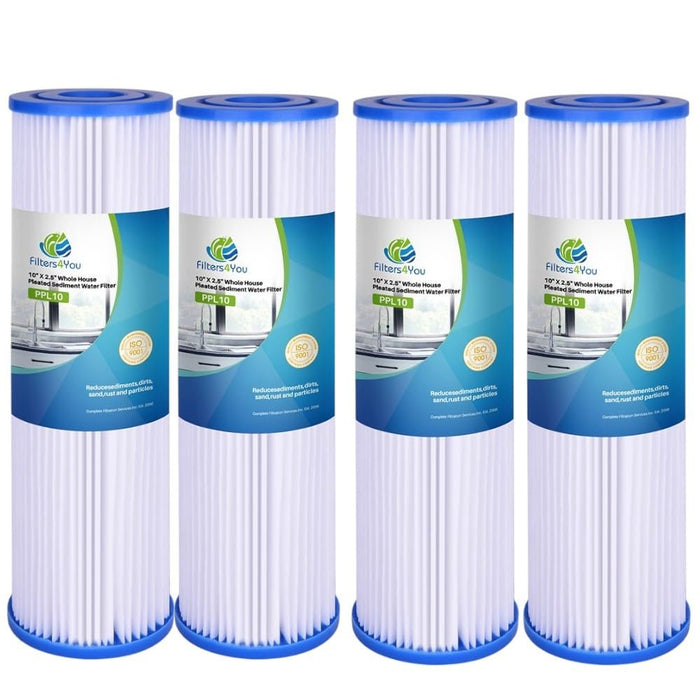 CFS Pleated Water Filter Cartridges – 4 Pack – 20 Inch – Fits EQ-304-20, EQ-PFC.35