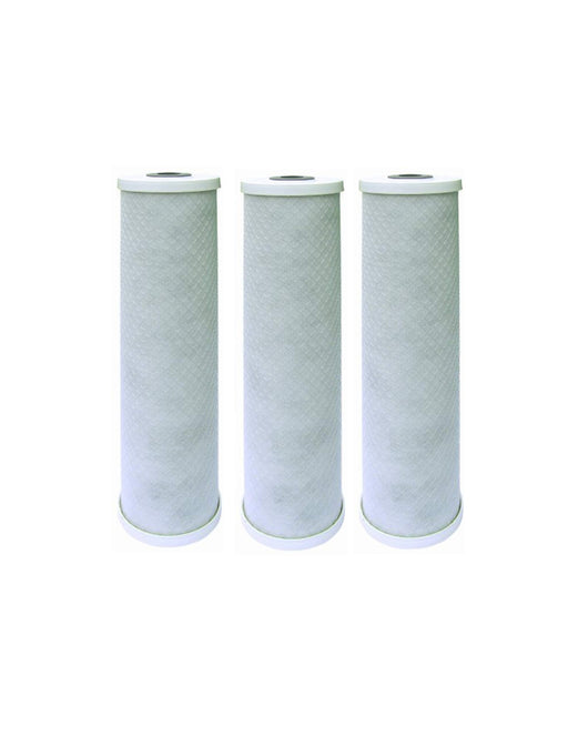 CFS – 3 Pack Carbon Block Water Filter Cartridges Compatible with DWC30001, WFPFC8002, FXWTC, WHEF-WHWC, WHKF-WHWC Models – Whole House Replacement Water Filter Cartridge, 5 Micron - 10" Inch, White