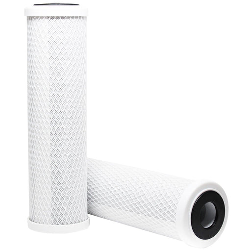 CFS – 2 Pack Activated Carbon Block Water Filter Cartridges Compatible with GE GXRM10RBL Models – Remove Bad Taste and Odor – Whole House Replacement Filter Cartridge – 5 Micron – White