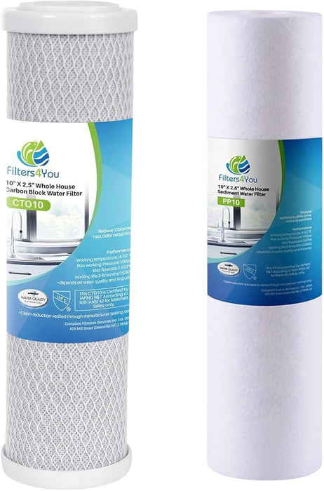 CFS Sediment and Carbon Block Filter Set – 5 Micron – 9.75 x 2.5 – Fits WHKF-GD05, WHKF-WHWC