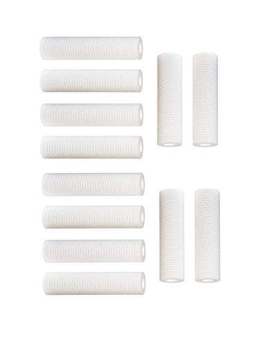 12 pk 10"x2.5" 5 Micron Grooved Sediment Melt Blown Filters Cartridges (Compatible Replace AP110, WHCF-GD05, Watts FPMBG-5-975)