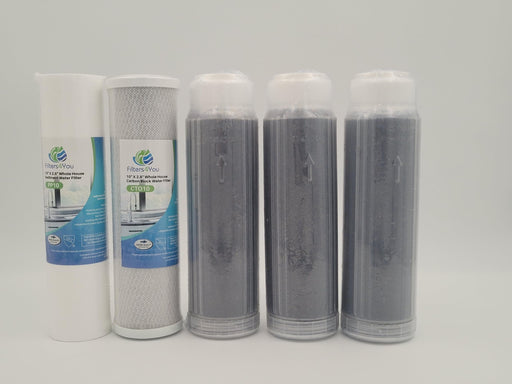Filters4you 5-Pack RO/DI Filter Set – Sediment, Carbon Block & Color-Indicating DI – Fits FS-GW-CB