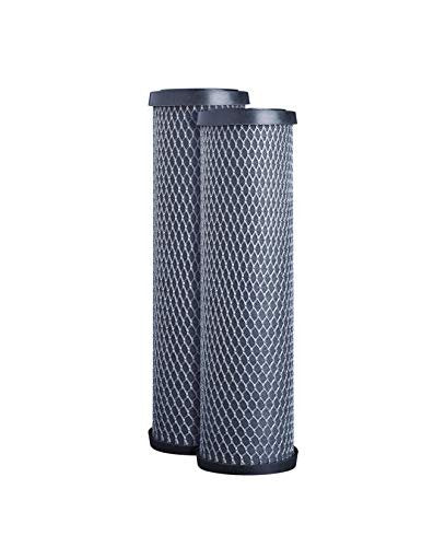 CFS Compatible with WFPFC8002, WFPFC9001, FXWTC, SCWH-5, WHEF-WHWC, WHCF-WHWC, CTO10, T01, C1 Carbon Filter Cartridge, 9-3/4" x 2-1/2", 5 Micron 2-Pack