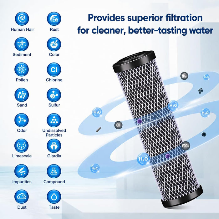 CFS Carbon Block Water Filters – 4 Pack – 10 x 2.5 – Fits T01-SS, T01-DS, C1, D-10