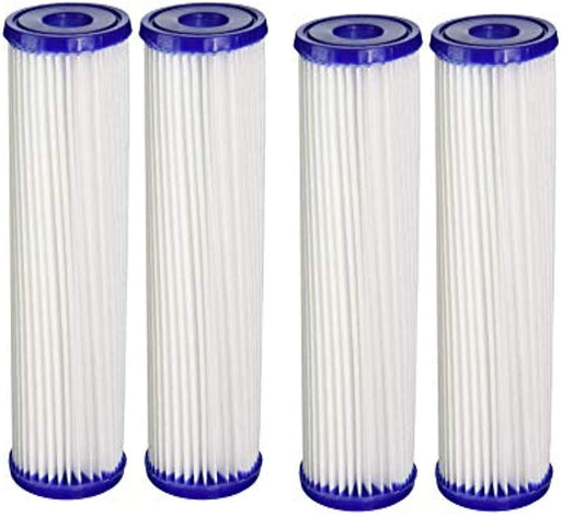 CFS Pleated Water Filter Cartridges – 4 Pack – 30 Micron – 10" x 2.5" – Fits HDX HDX2PF4