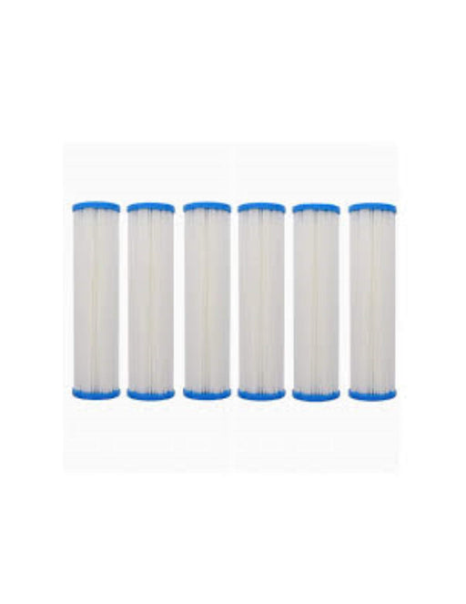 CFS Pleated Sediment Filter Cartridges – 6 Pack – 5 Micron – 10" x 2.5"