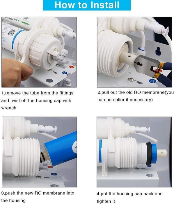 150GPD Reverse Osmosis RO Membrane Replacement Water Filter System 2 PACK