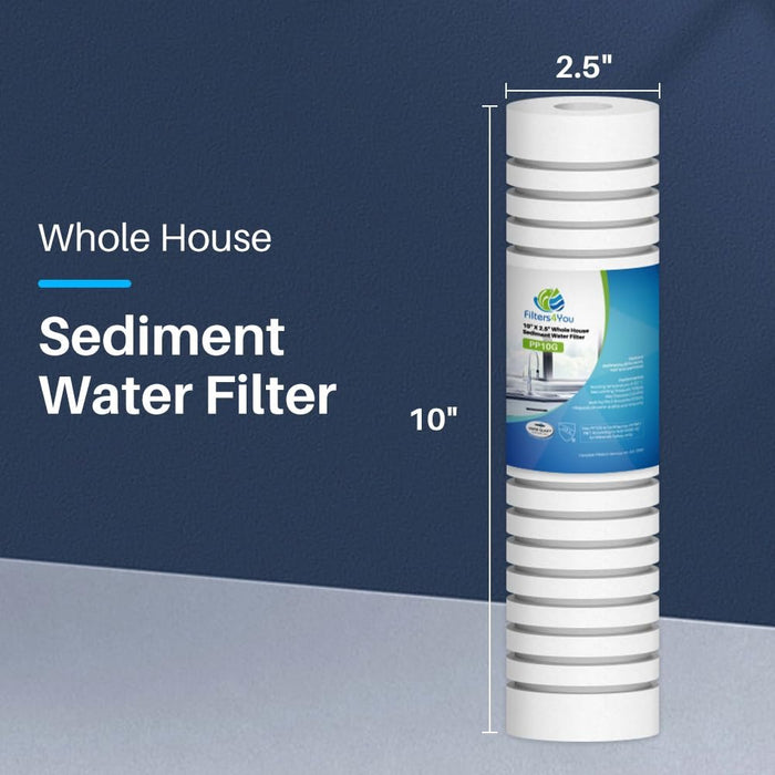 CFS Grooved Sediment Filter Cartridges – 6 Pack – 5 Micron – 10" x 2.5" – Fits AP110