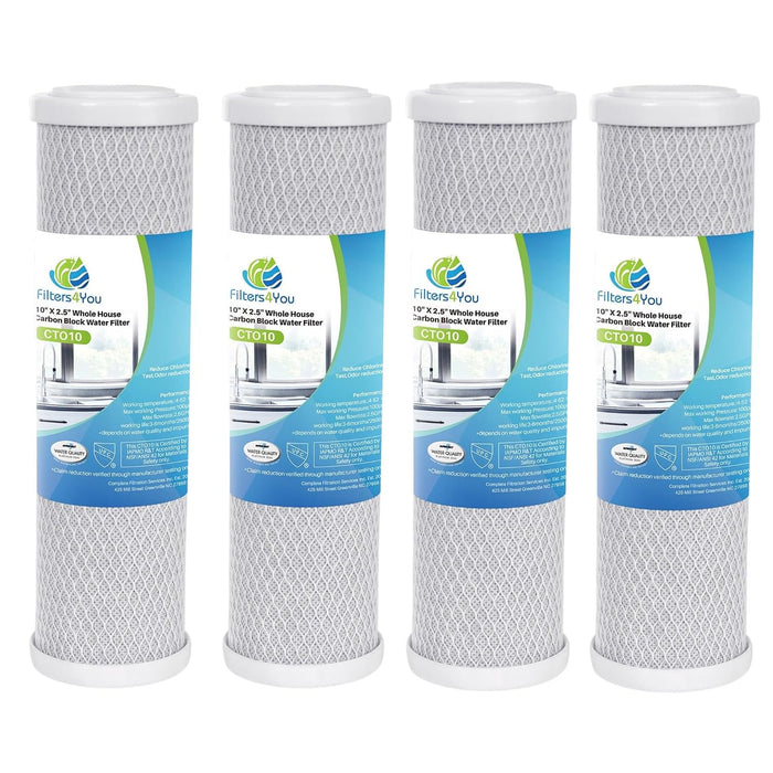 CFS CB3 Carbon Block Undersink Water Filters – 4 Pack – 10" x 2.5" – Fits OT32, USM2, OB1