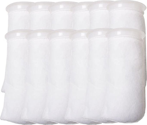 Filters4you Aquarium Felt Filter Socks – 12 Pack – 4" Ring x 9.5" – 200 Micron