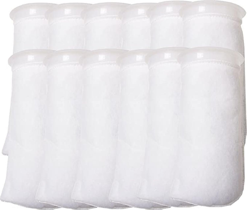 Filters4you Aquarium Felt Filter Socks – 12 Pack – 4" Ring x 9.5" – 200 Micron