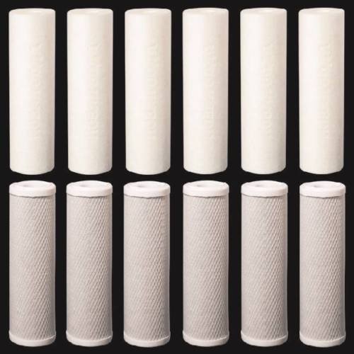 Reverse Osmosis Replacement Filters 2.5" x 9.75" Sediment & CTO Carbon Block 12p