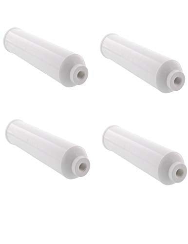 4 PACK RO Post Polishing Fridge Ice Inline Coconut GAC Water Filter, 2000 Gal, 1/4" NPT